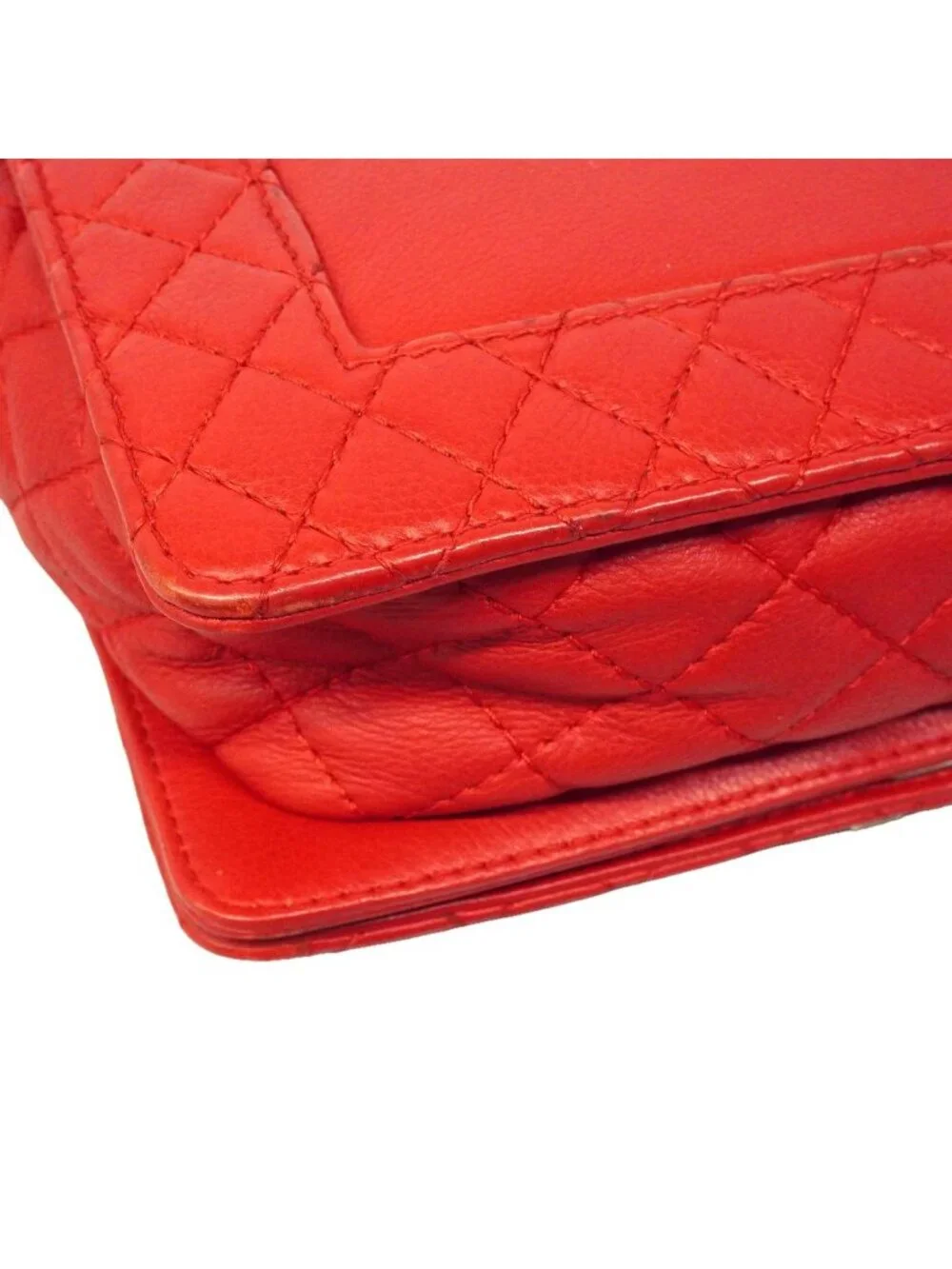Chanel Shoulder Bag Boy Leather Red Silver